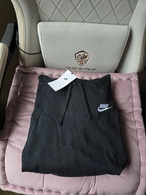 Nike Black Hoodie with White Swoosh Logo